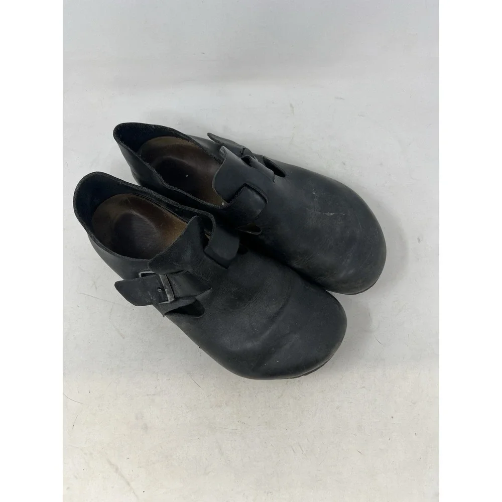 Birkenstock London Oiled Clogs Shoes Men's 44 EU (US 11-11.5) Black Leather